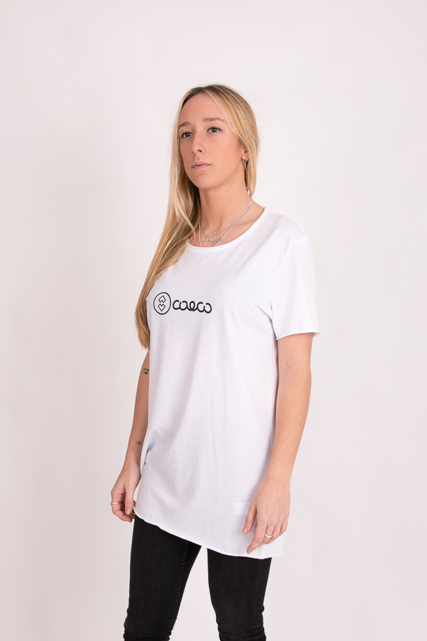 Camiseta simple long white